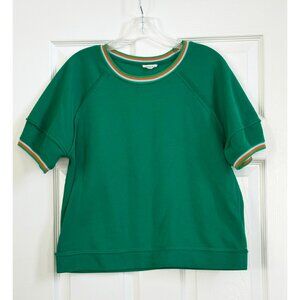 Jodifl Raglan Ringer Top - Green - Size Small